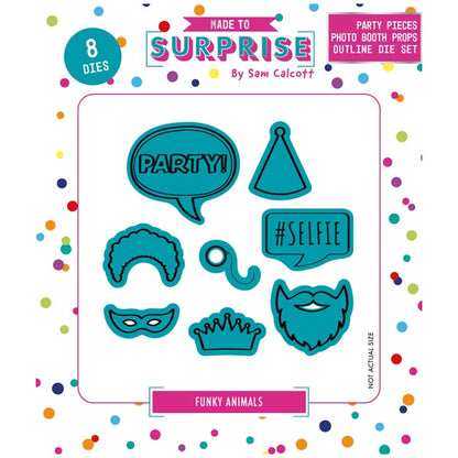 Made To Surprise Die Set Party Pieces Photo Booth Props Outline by Sam Calcott | Set of 8
