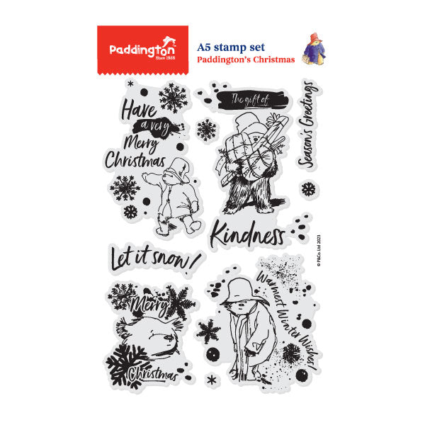 Paddington A5 Clear Stamp Paddington's Christmas Set of 9 | Festive Paddington Collection