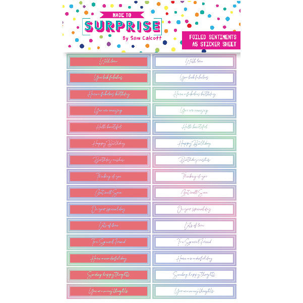 Made To Surprise Sticker Sheet Glitz and Glam Foiled Sentiments | Set of 30