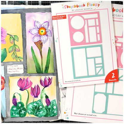 Frugal Crafter Stencil and Mask Set Sketchbook Floozy Set 1 | 6in x 6in