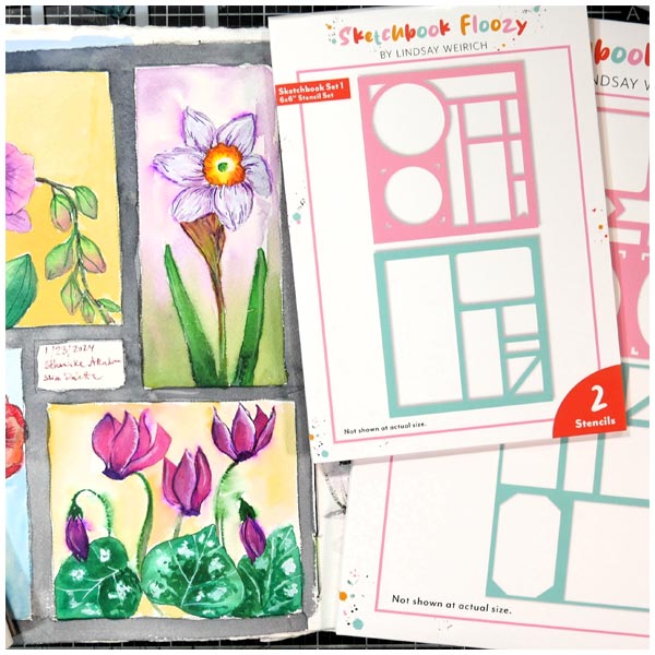 Frugal Crafter Stencil and Mask Set Sketchbook Floozy Set 1 | 6in x 6in