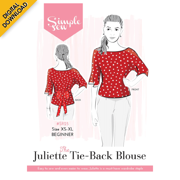Digital Download | Simple Sew Juliette Tie-Back Blouse Top Sewing Pattern