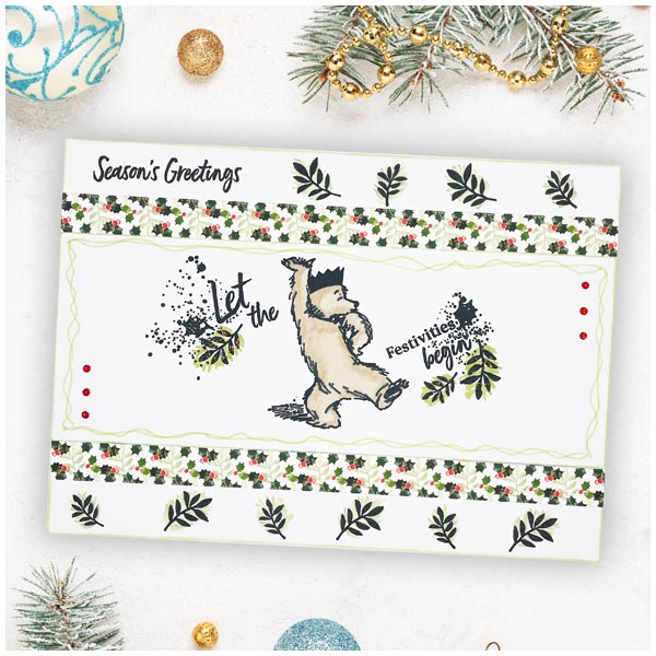 Paddington A5 Clear Stamp Festive Paddington Set of 9 | Festive Paddington Collection