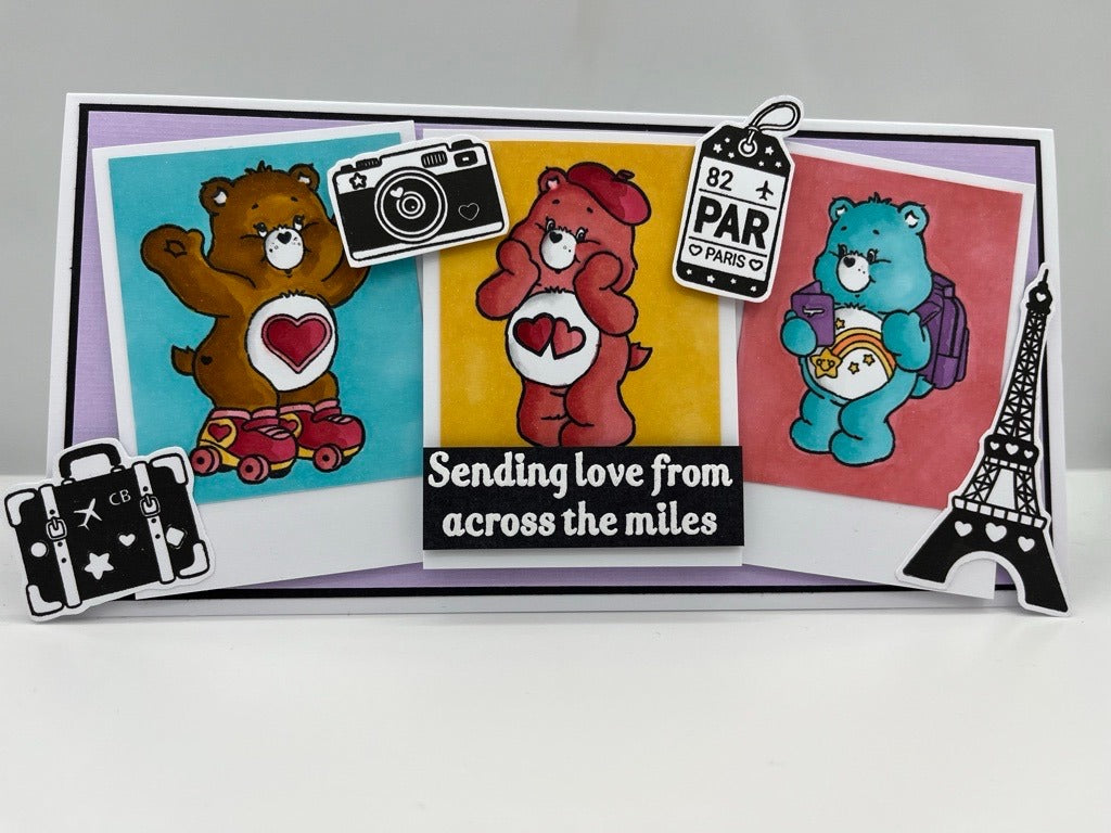 Care Bears Die and A5 Stamp Set Travel Pass | Across The Miles