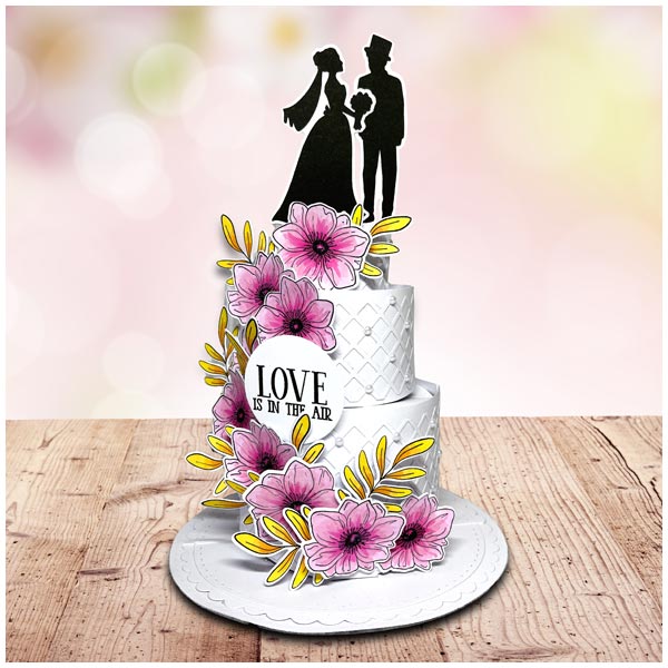 Made To Surprise Die & Clear Stamp Set 3D Delight Additions Love & Cake by Sam Calcott | Set of 28