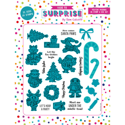 Made to Surprise A5 Stamp and Die Set Festive Friends | Christmas Explosion