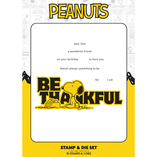 Peanuts Die and A5 Stamp Set Thankful For | Chill Out & Be Thankful
