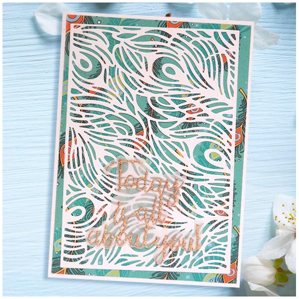 Card Making Magic Cover Plate Die Set Just Peacocks Background Perfection | Set of 5