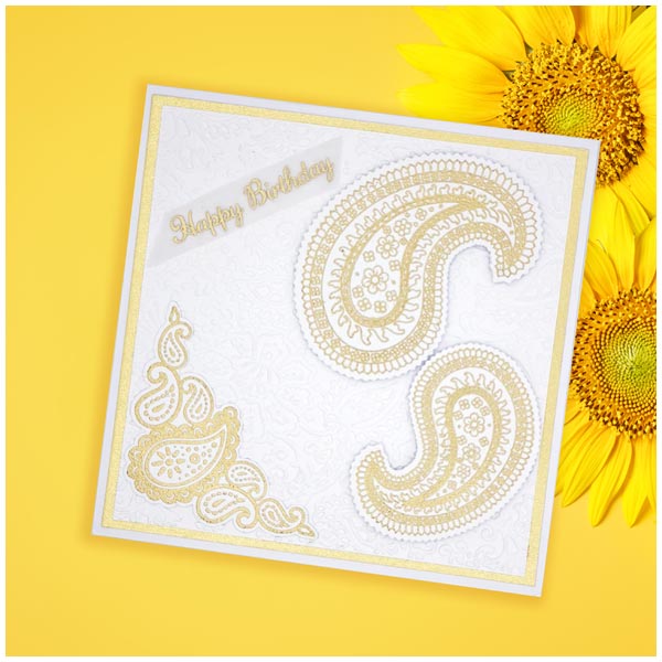 Card Making Magic Clear Stamp and Outline Die Set Paisley Dreams Modern Icons | Set of 15