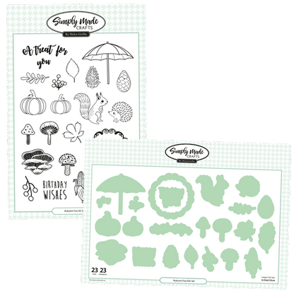 Simply Made Crafts Die & Stamp Set Autumn Fun Set of 46 | Autumn Fun Collection