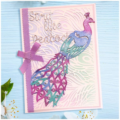 Card Making Magic Cover Plate Die Set Just Peacocks Background Perfection | Set of 5
