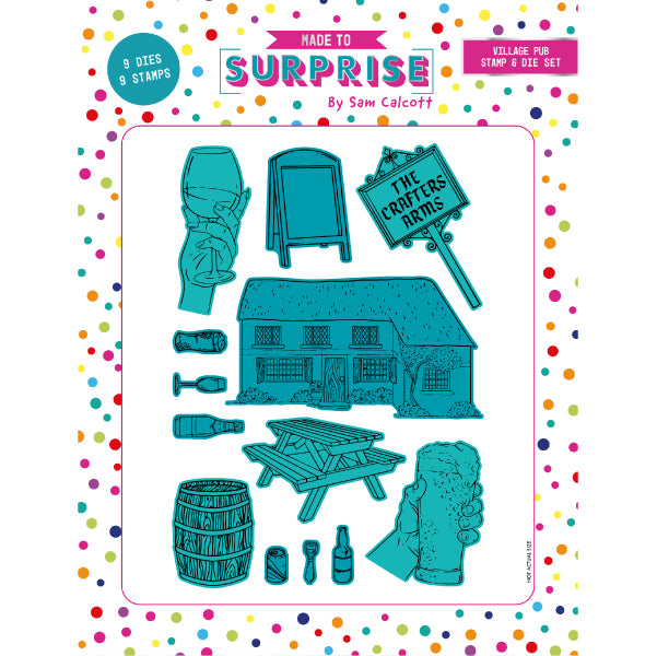 Made to Surprise A5 Village Pub Stamp and Die Set | Celebrate Summer