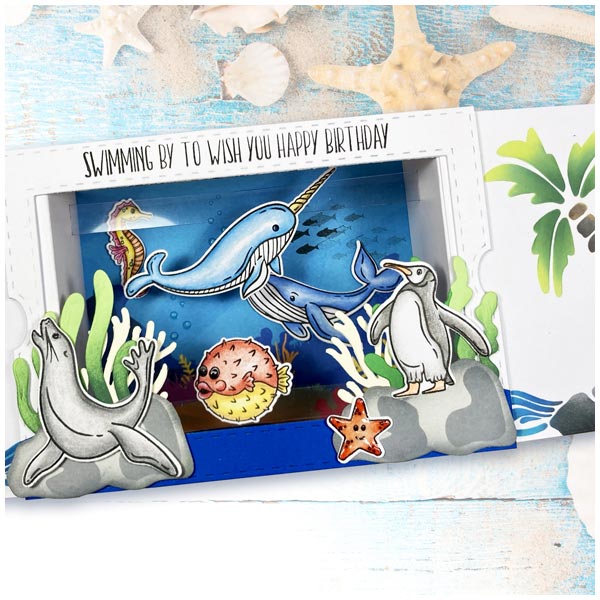 Made To Surprise A5 Stamp Set Under The Sea Sentiments Set of 18 | Slide N Reveal Collection