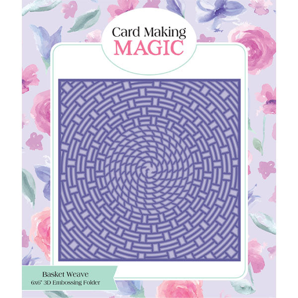 Card Making Magic 6in x 6in 3D Embossing Folder - Basket Weave | Hats Off To You