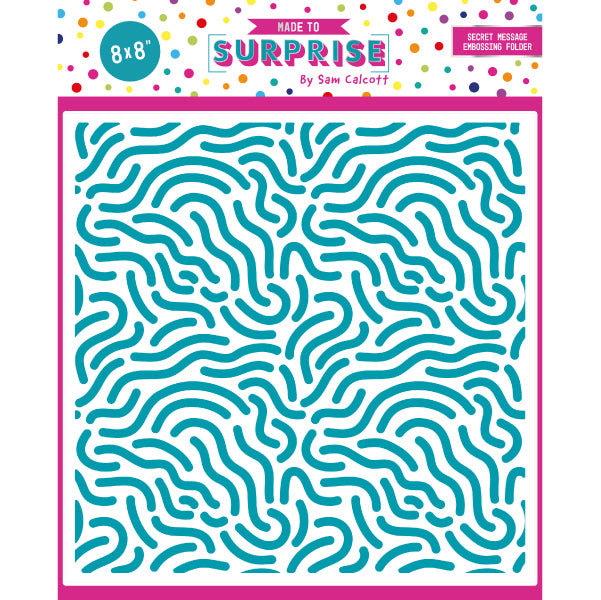 Made To Surprise Embossing Folder Secret Message Retro Lines | 8in x 8in