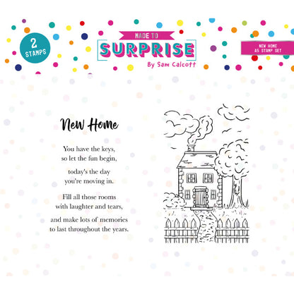Made To Surprise A5 Clear Stamp Set New Home House & Verse by Sam Calcott | Set of 2