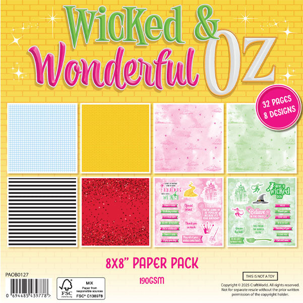 Wizard of Oz 8 x 8 Paper Pack Wicked & Wonderful | Wicked & Wonderful Oz
