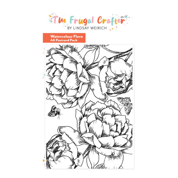 Frugal Crafter A6 Watercolour Card Pack Watercolour Florals by Lindsay Weirich | Set of 4