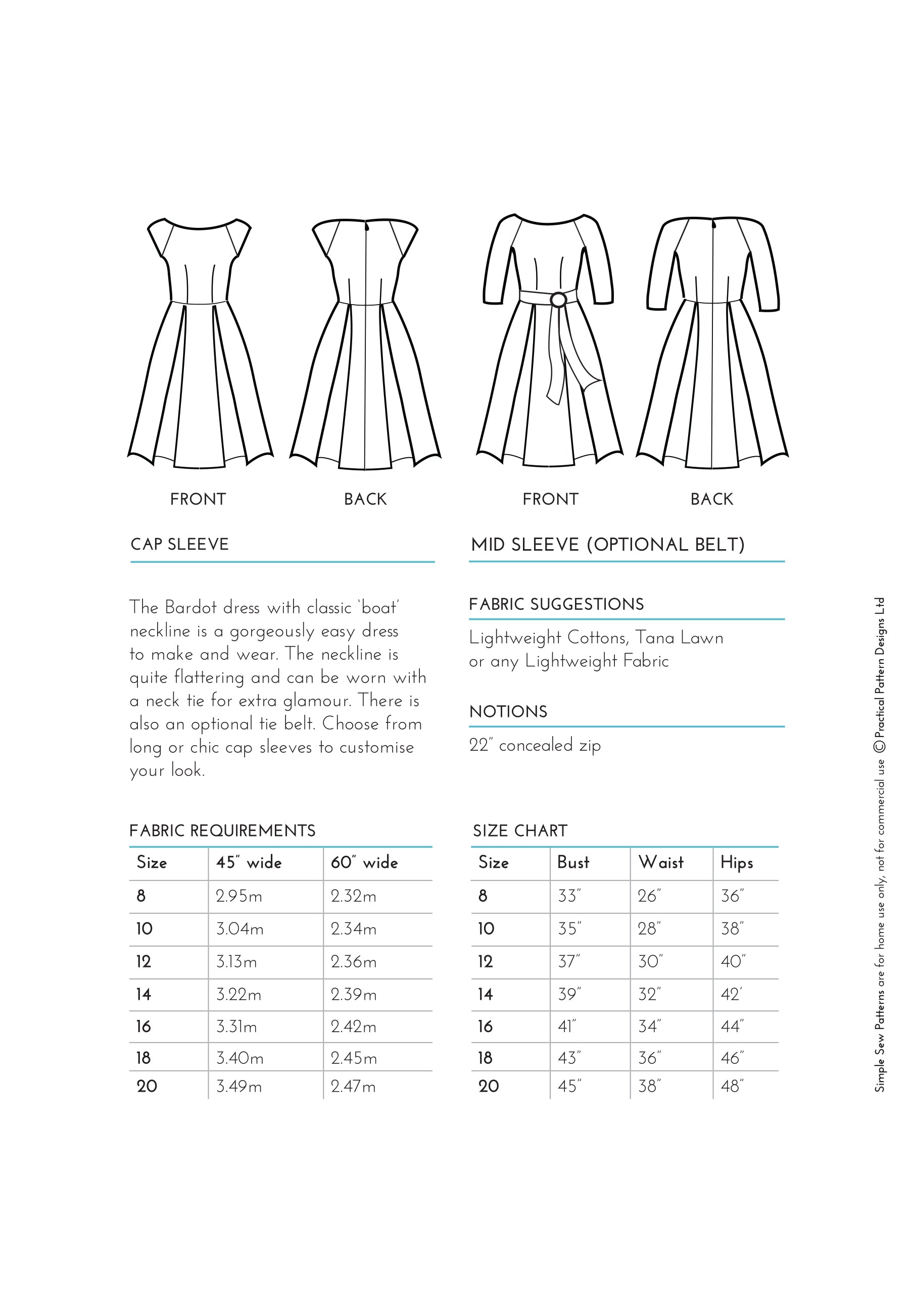 Digital Download | Simple Sew Bardot Dress Pattern