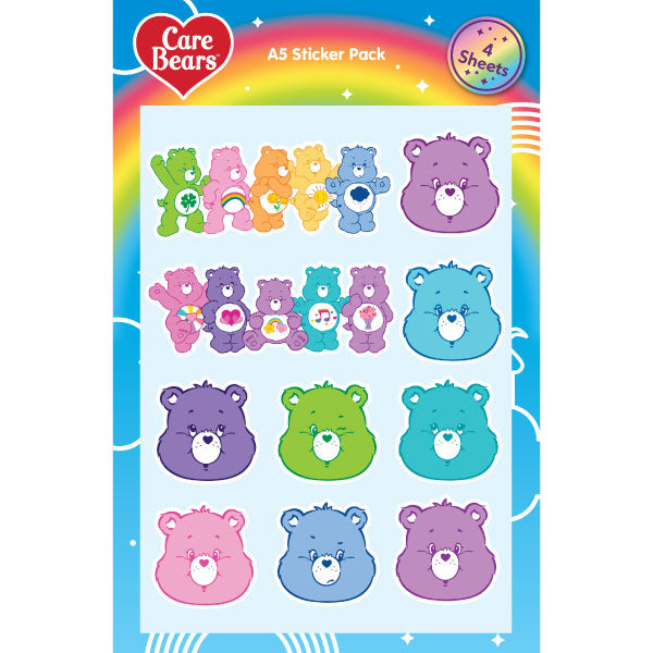 Care Bears A5 Sticker Sheet Pack Rainbow Day | Rainbows & Clouds