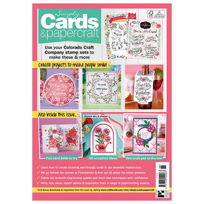 Simply Cards & Papercraft Magazine #268 With Colorado Craft Company Positively Perfect Stamp Set