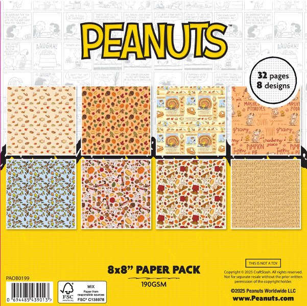 Peanuts 8 x 8 Paper Pack Fall Is Here | Chill Out & Be Thankful