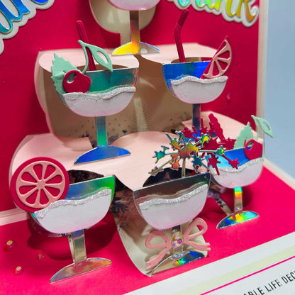Made to Surprise 6''x 6'' Die Set Raise A Glass | Another Surprise Inside
