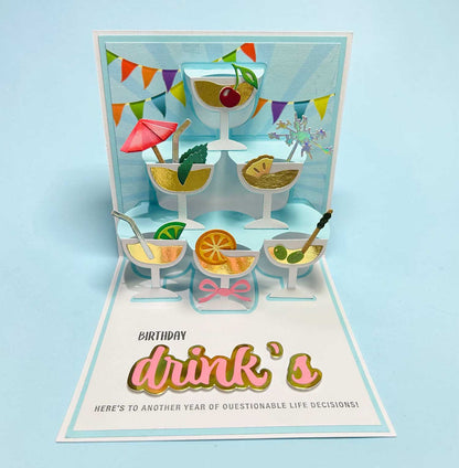 Made to Surprise 6''x 6'' Die Set Raise A Glass | Another Surprise Inside
