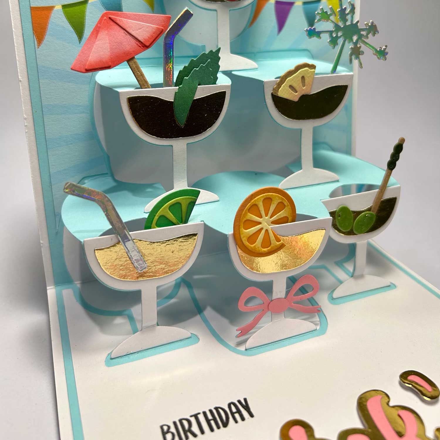 Made to Surprise 6''x 6'' Die Set Raise A Glass | Another Surprise Inside