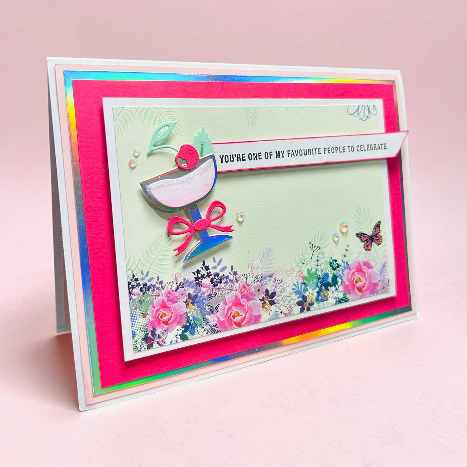 Made to Surprise 6''x 6'' Die Set Raise A Glass | Another Surprise Inside