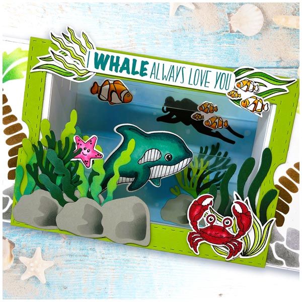 Made To Surprise A5 Stamp Set Under The Sea Sentiments Set of 18 | Slide N Reveal Collection