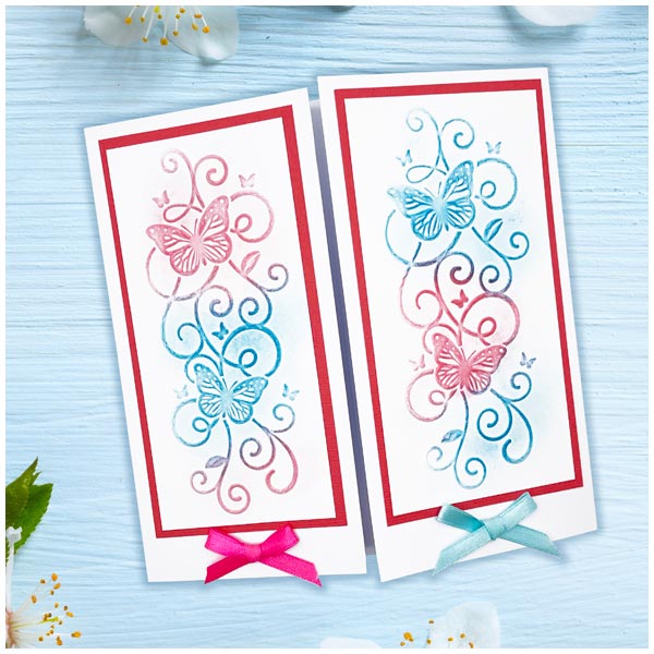 Card Making Magic Stencil Set Butterflies and Lace | Set of 2