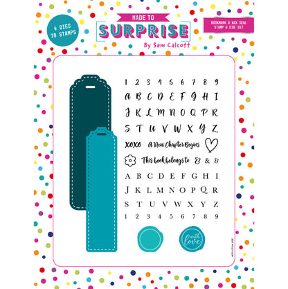Made To Surprise Die & Clear Stamp Set Bookmark & Wax Seal with Alphabet by Sam Calcott | Set of 82