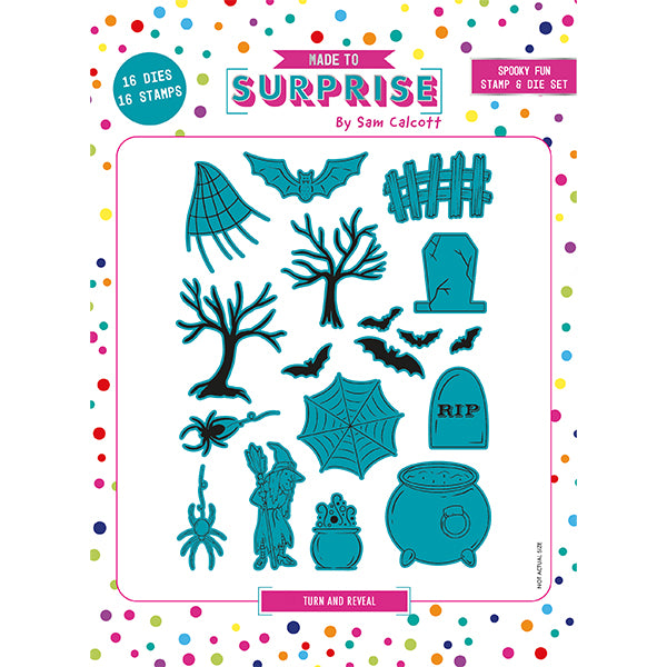 Made To Surprise Clear Stamp & Die Set Spooky Fun Halloween by Sam Calcott | Set of 32