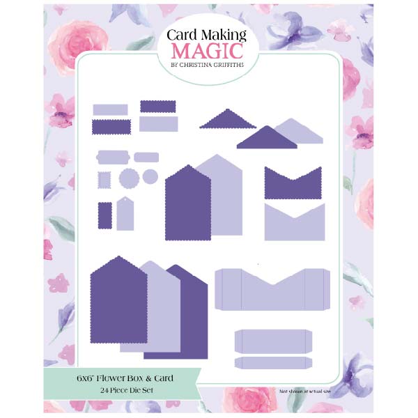 Card Making Magic Die Set 6in x 6in Flower Box & Card Set of 24 | Flower Box Cards Collection