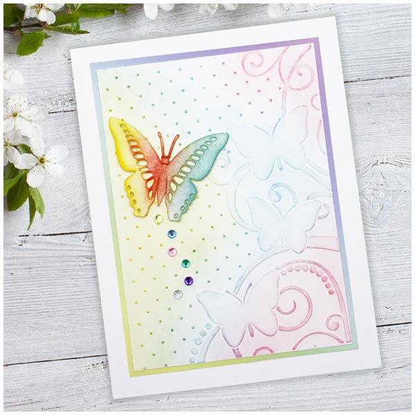 Card Making Magic Embossing Folder Butterflies and Lace Panel | A6