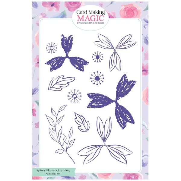 Card Making Magic A5 Layering Stamp Set Spikey Flowers Set of 11 | Designer Card Fronts Collection