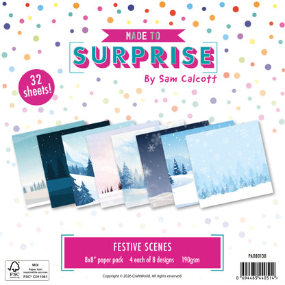 Made to Surprise 8'' x 8'' Paper Pack Festive Scenes | Jingle Bell Rock