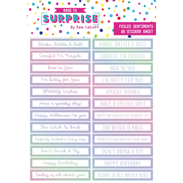 Made To Surprise A5 Sticker Pack Spooktacular Sentiments | 4 Sheets