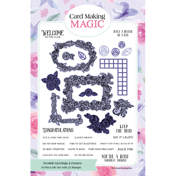 Card Making Magic A5 Stamp and Die Set Scottish Greetings and Frames