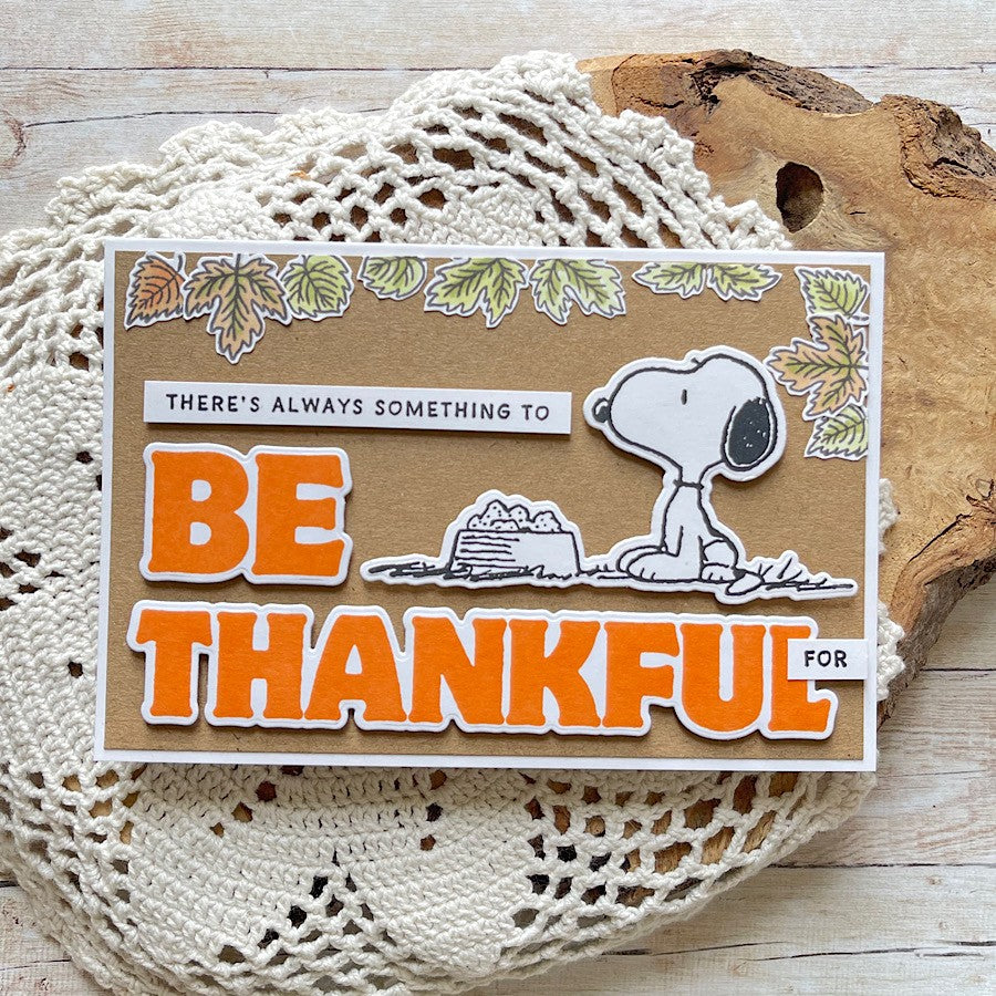 Peanuts Die and A5 Stamp Set Thankful For | Chill Out & Be Thankful