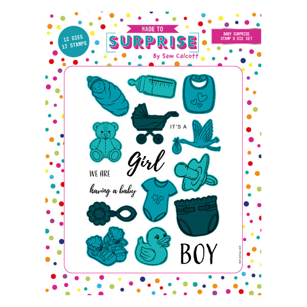 Made To Surprise Clear Stamp and Outline Die Set Baby Surprise | Set of 29