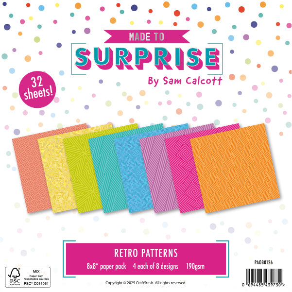 Made to Surprise 8'' x 8'' Paper Pack Retro Patterns  | Swivel & See
