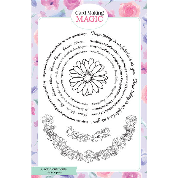 Card Making Magic A5 Stamp Set Circle Sentiments | Hat's Off