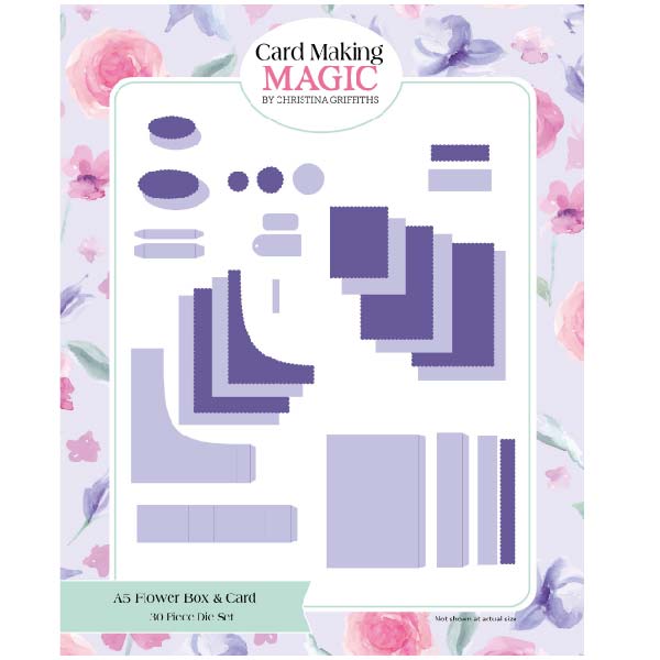 Card Making Magic Die Set A5 Flower Box & Card Set of 30 | Flower Box Cards Collection