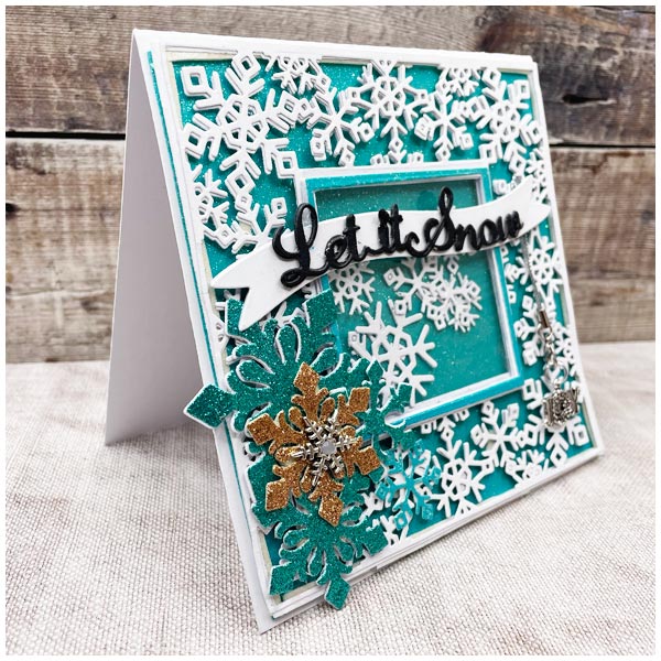 Card Making Magic 5in x 7in Card Die Set Spinning Snowflakes Set of 18 Simply Snowflakes Collection
