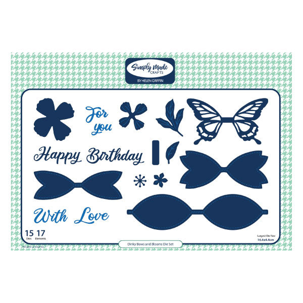 Simply Made Crafts Die Set Dinky Purses Additions Bows and Blooms by Helen Griffin | Set of 15