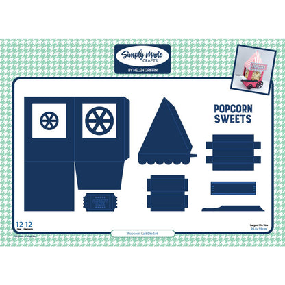 Simply Made Crafts 3D Die Set Fairground Attraction Popcorn Cart | Set of 12