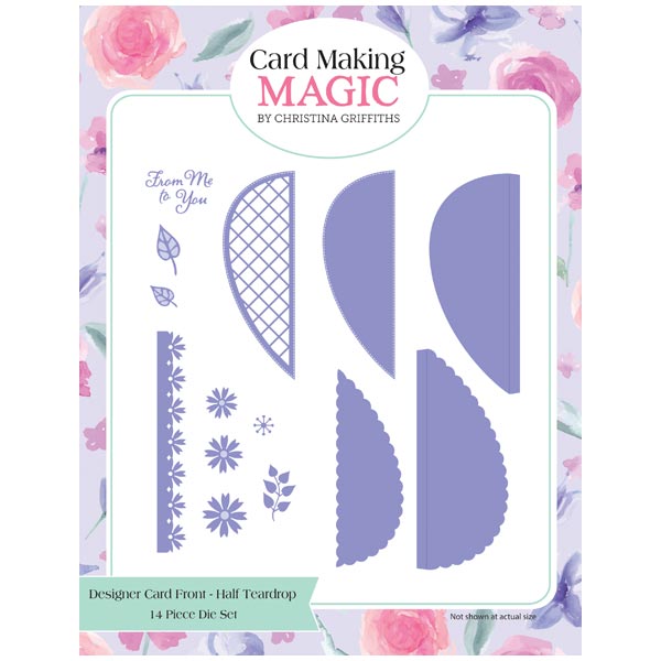 Card Making Magic Die Set Half Teardrop Set of 14 | Designer Card Fronts Collection