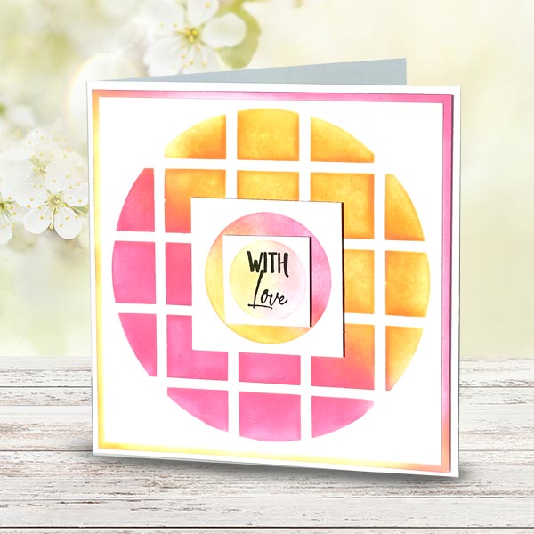 Frugal Crafter 6 x 6 Stencil Set Circles, grid and corners